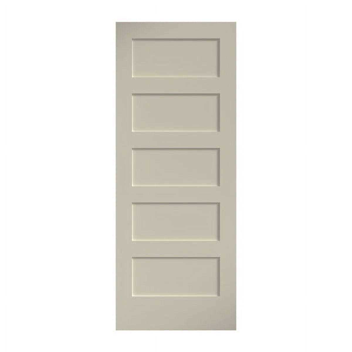 EightDoors 5-Panel Shaker White Primed Solid Wood Core Door - Zenithce