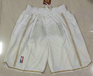 Los Angeles Lakers White MVP Just Don Swingman Throwback Shorts - Zenithce
