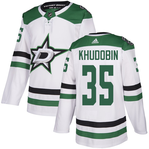 Dallas Stars #35 Anton Khudobin White Stitched Jersey - Zenithce