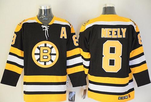 Bruins #8 Cam Neely Black CCM Throwback Stitched Jersey - Zenithce