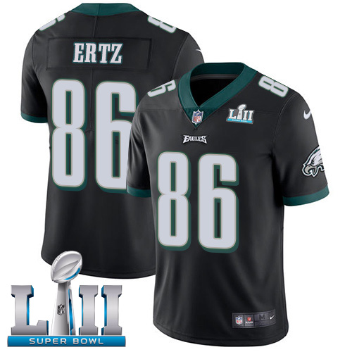 Philadelphia Eagles #86 Zach Ertz Black Super Bowl LII Bound Patch Game Event Stitched Jersey - Zenithce