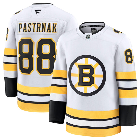 Boston Bruins #88 David Pastrnak White 2025 Away Stitched Jersey - Zenithce