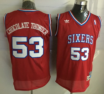Philadelphia 76ers #53 Chocolate Thunder Nickname Red Soul Swingman Jersey - Zenithce