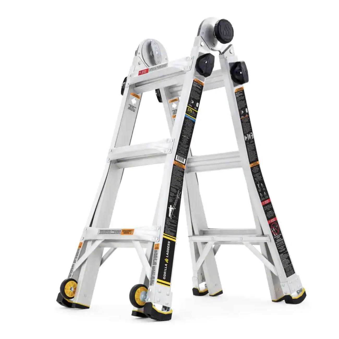 Gorilla Ladders Reach MPXW Aluminum Multi-Position Ladder with Wheels - Zenithce