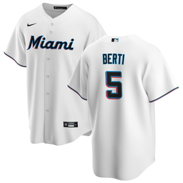 Miami Marlins #5 Jon Berti White Cool Base Stitched Jersey - Zenithce