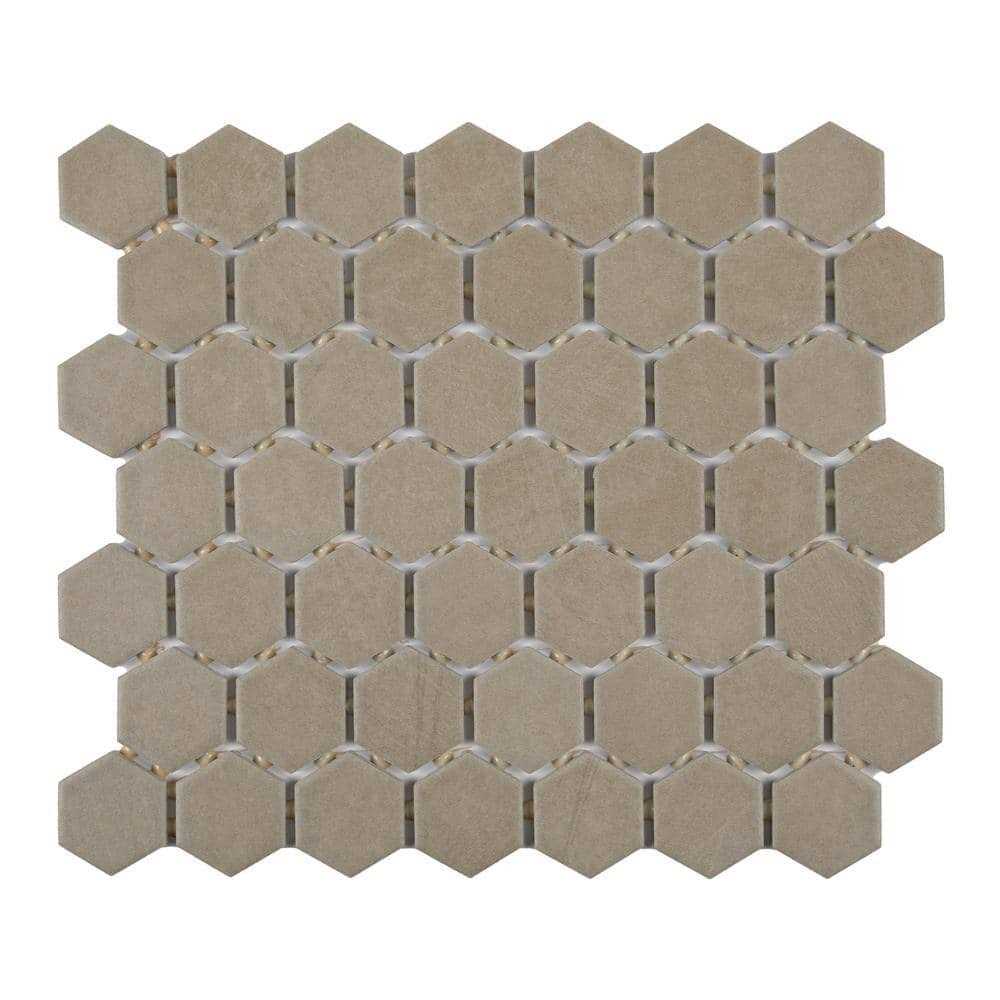 Marazzi Moroccan Concrete 10 in. x 11 in. Glazed Ceramic Hexagon Mosaic Tile - Zenithce