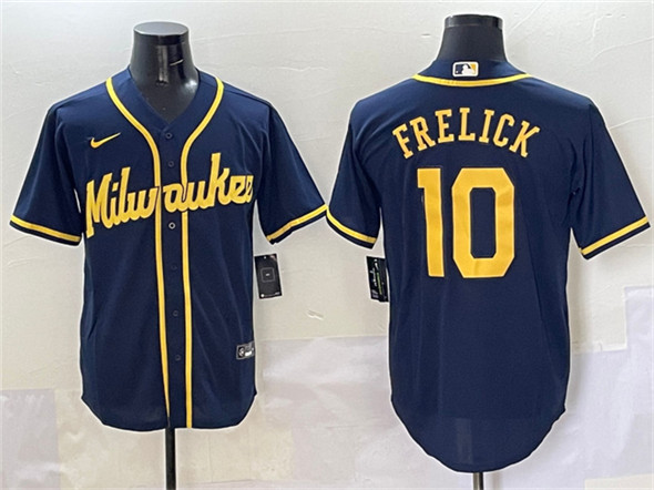 Milwaukee Brewers #10 Sal Frelick Navy Cool Base Stitched Jersey - Zenithce