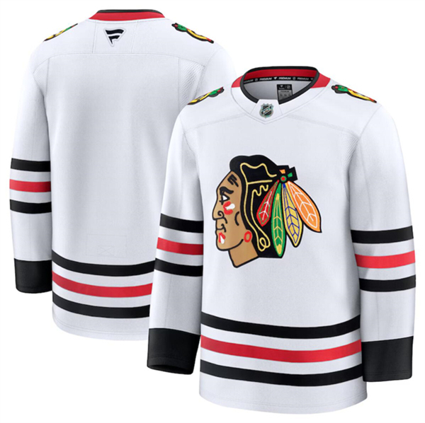 Chicago Blackhawks Blank White 2024-25 Away Stitched Jersey - Zenithce