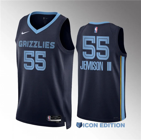Memphis Grizzlies #55 Trey Jemison Iii Navy Icon Edition Stitched Jersey - Zenithce