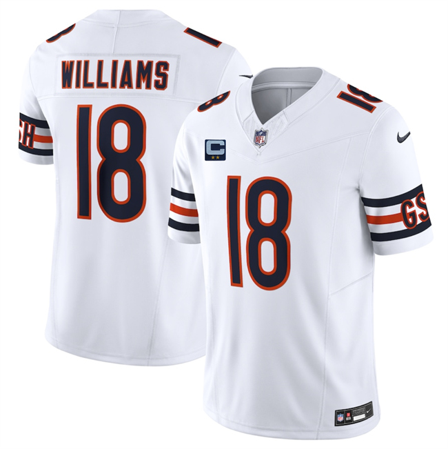 Chicago Bears #18 Caleb Williams White 2025 F.U.S.E. With 2-Star C Patch Vapor Untouchable Limited Stitched Jersey - Zenithce
