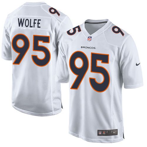 Broncos #95 Derek Wolfe White Stitched Game Event Nike Jersey - Zenithce