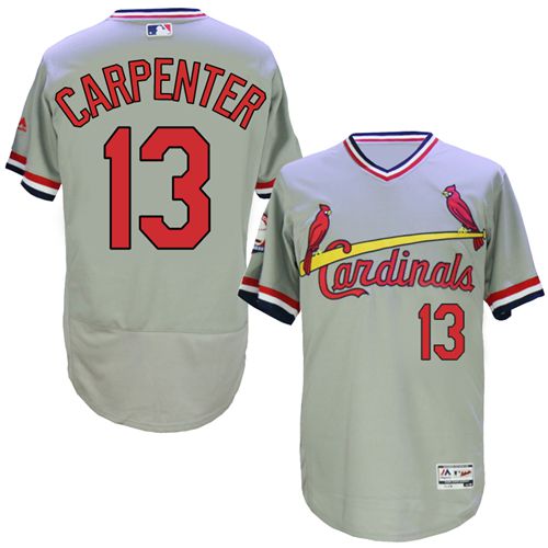 Cardinals #13 Matt Carpenter Grey Flexbase Authentic Collection Cooperstown Stitched Jersey - Zenithce