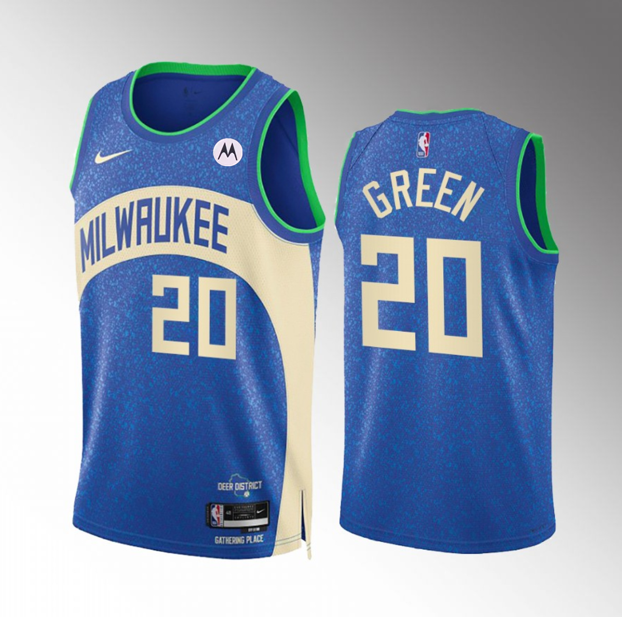 Milwaukee Bucks #20 AJ Green Blue 2023-24 City Edition Stitched Jersey - Zenithce