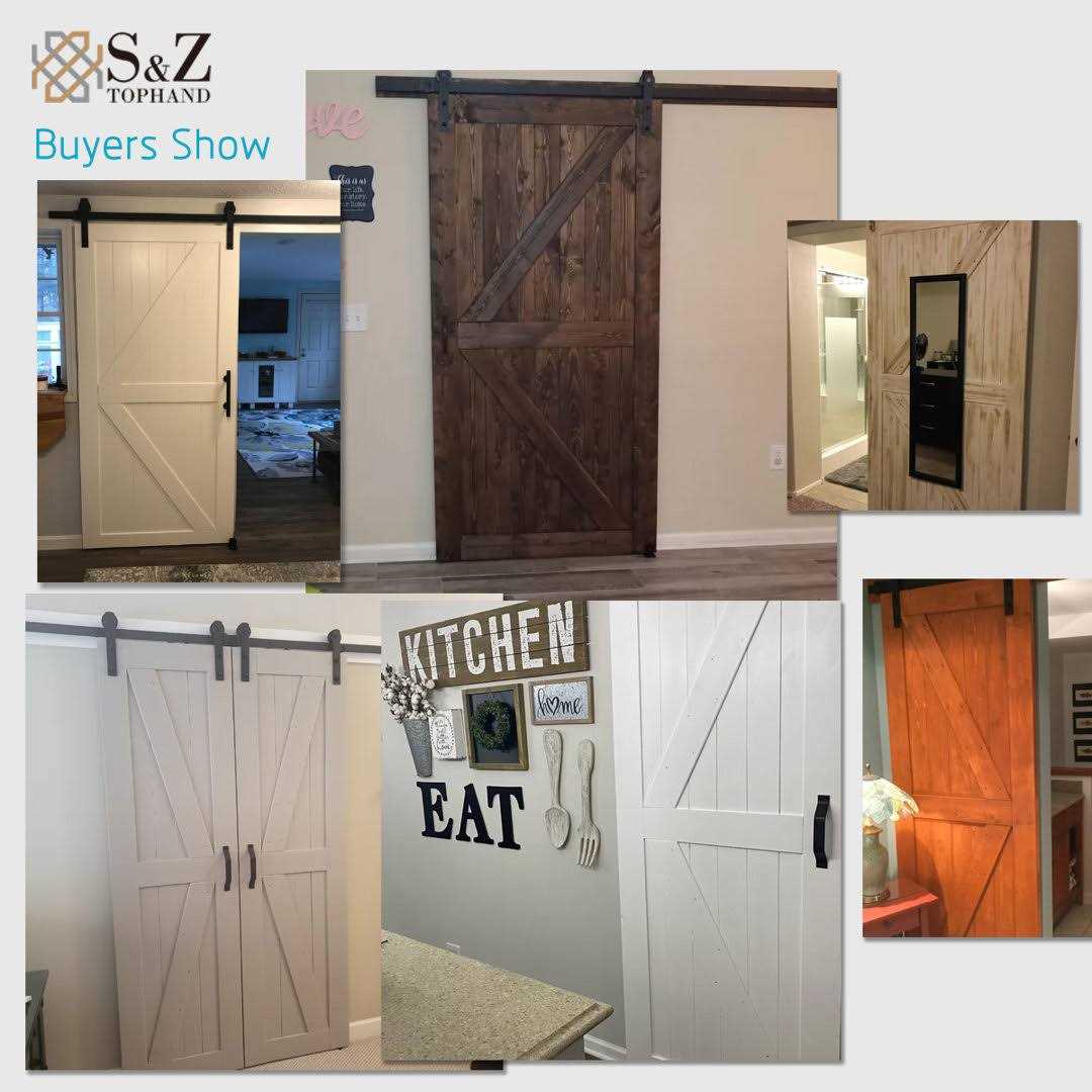 Paneled Wood Unfinished Barn Door without Installation Hardware Kit S&Z TOPHAND - Zenithce