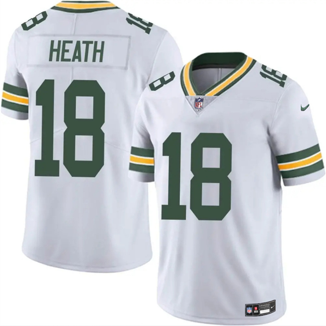 Green Bay Packers #18 Malik Heath White Vapor Untouchable Limited Stitched Jersey - Zenithce
