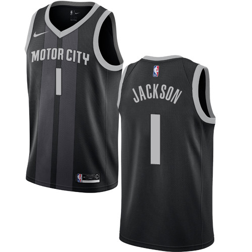 Pistons #1 Reggie Jackson Black Swingman City Edition Jersey - Zenithce