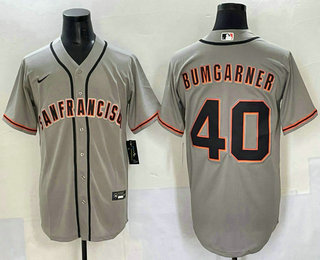 San Francisco Giants #40 Madison Bumgarner Grey Cool Base Stitched Jersey - Zenithce