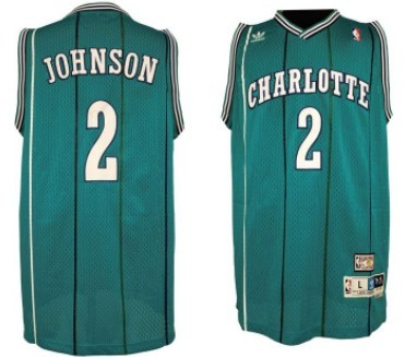 Charlotte Hornets #2 Larry Johnson Green Swingman Throwback Jersey - Zenithce