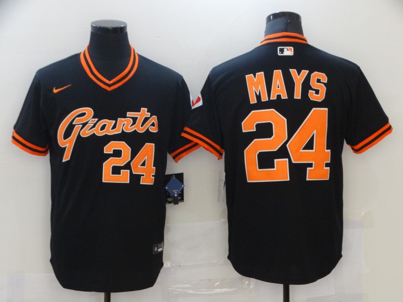 San Francisco Giants #24 Willie Mays Black Cool Base Stitched Jersey - Zenithce