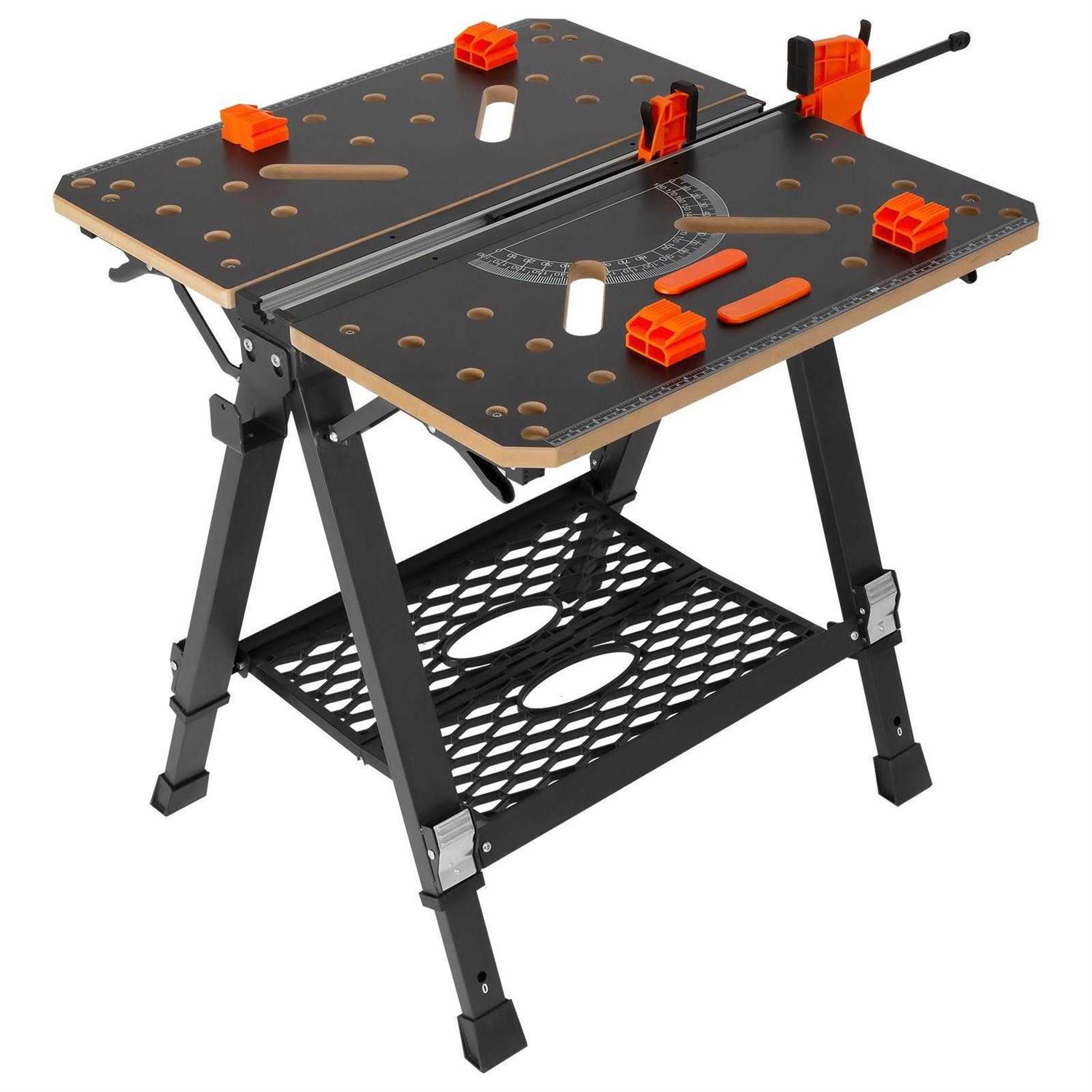 VEVOR Folding Work Table 2-in-1 as Sawhorse & Workbench 1000 lbs Load Capacity - Zenithce