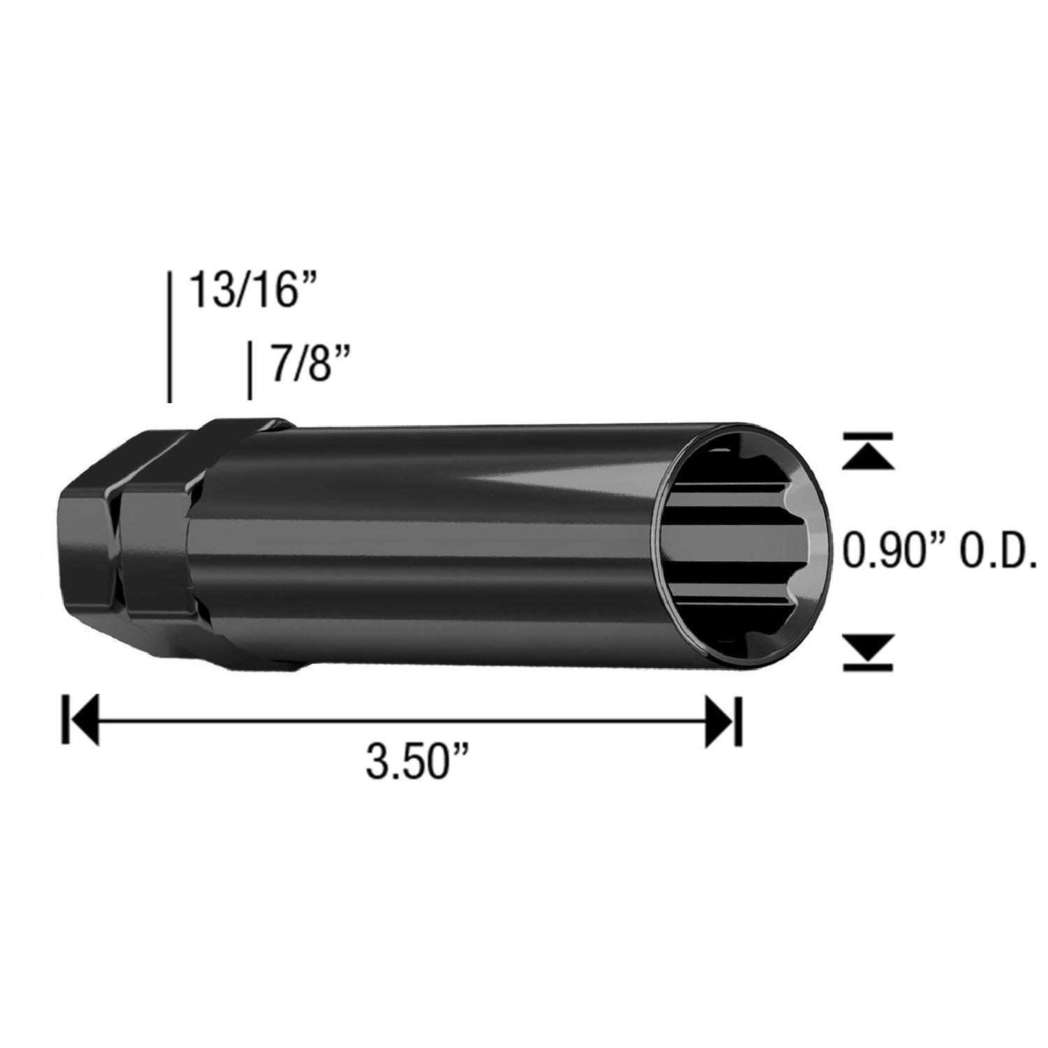 White Knight 3809L-20AM Chrome M14 x 1.50 Duplex Spline Lug Nut - Zenithce