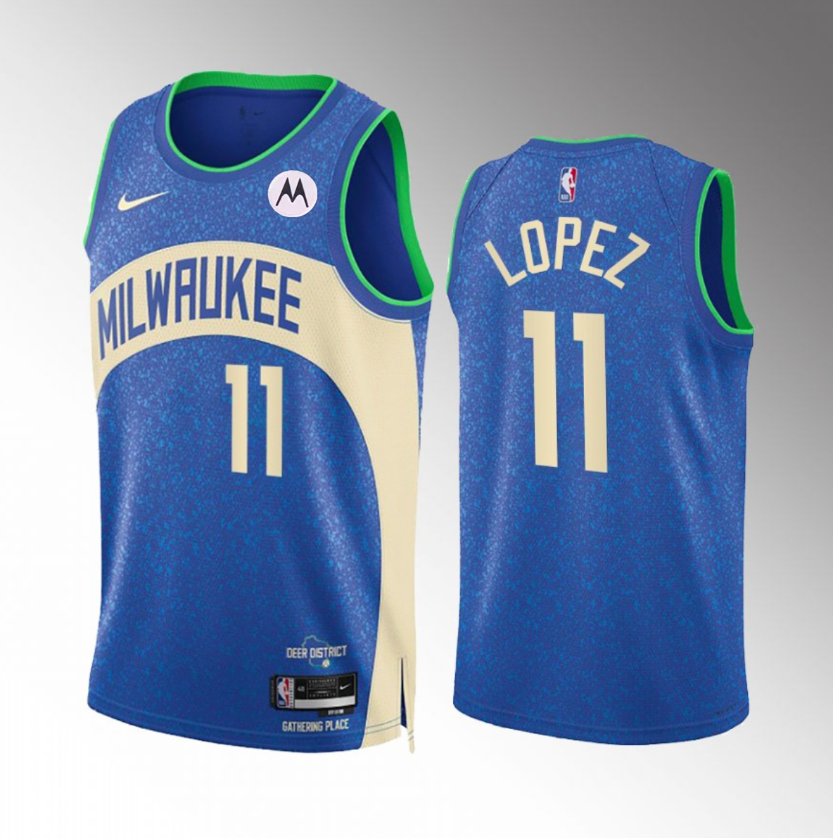 Milwaukee Bucks #11 Brook Lopez Blue 2023-24 City Edition Stitched Jersey - Zenithce