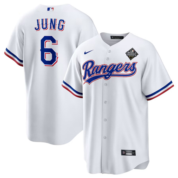 Texas Rangers #6 Josh Jung White 2023 World Series Stitched Jersey - Zenithce
