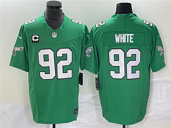 Philadelphia Eagles #92 Reggie White Green 2023 F.U.S.E. With C Patch Vapor Untouchable Stitched Jersey - Zenithce