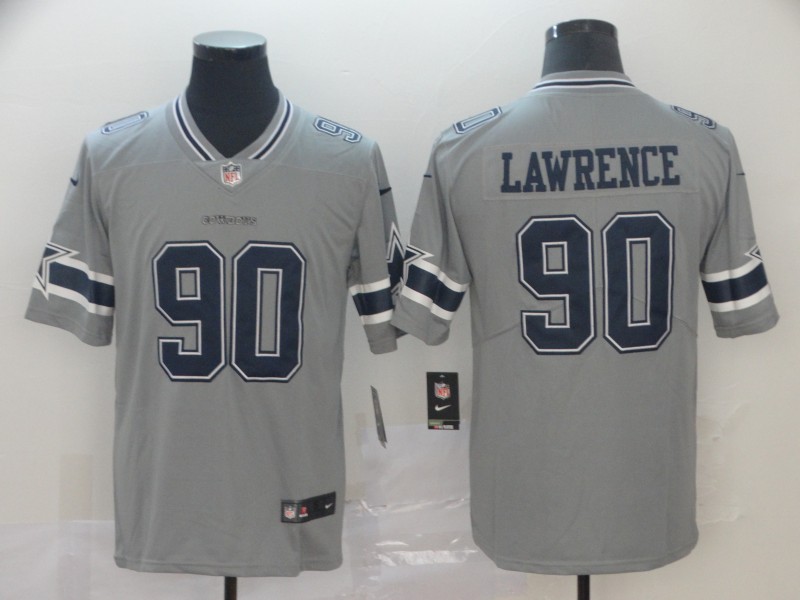 Dallas Cowboys #90 Demarcus Lawrence Gray Inverted Legend Stitched Jersey - Zenithce