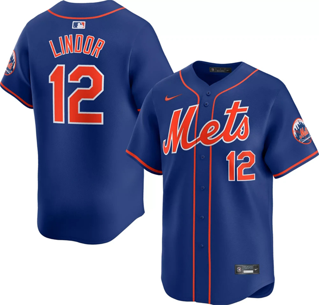 New York Mets #12 Francisco Lindor Royal 2024 Alternate Limited Stitched Jersey - Zenithce