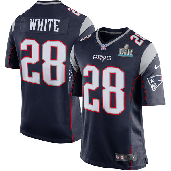 New England Patriots James White Nike Navy Super Bowl LII Bound Game Jersey - Zenithce