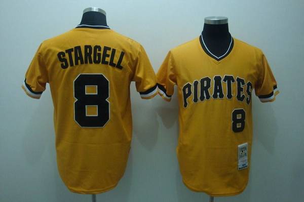 Mitchell And Ness Pirates #8 Willie Stargell Stitched Yellow Throwback Jersey - Zenithce