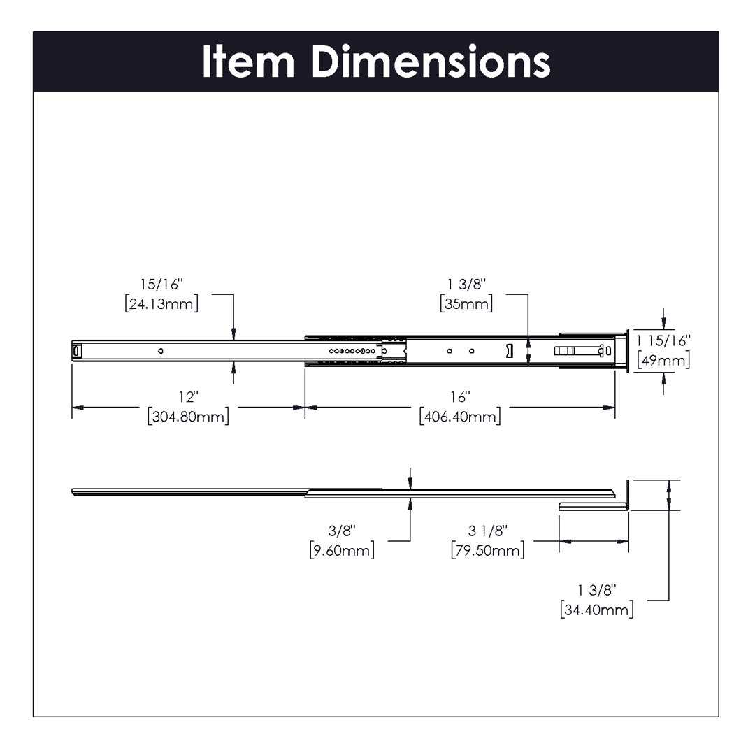 Hickory Hardware Center Mount Drawer Slide P1029/ - Zenithce