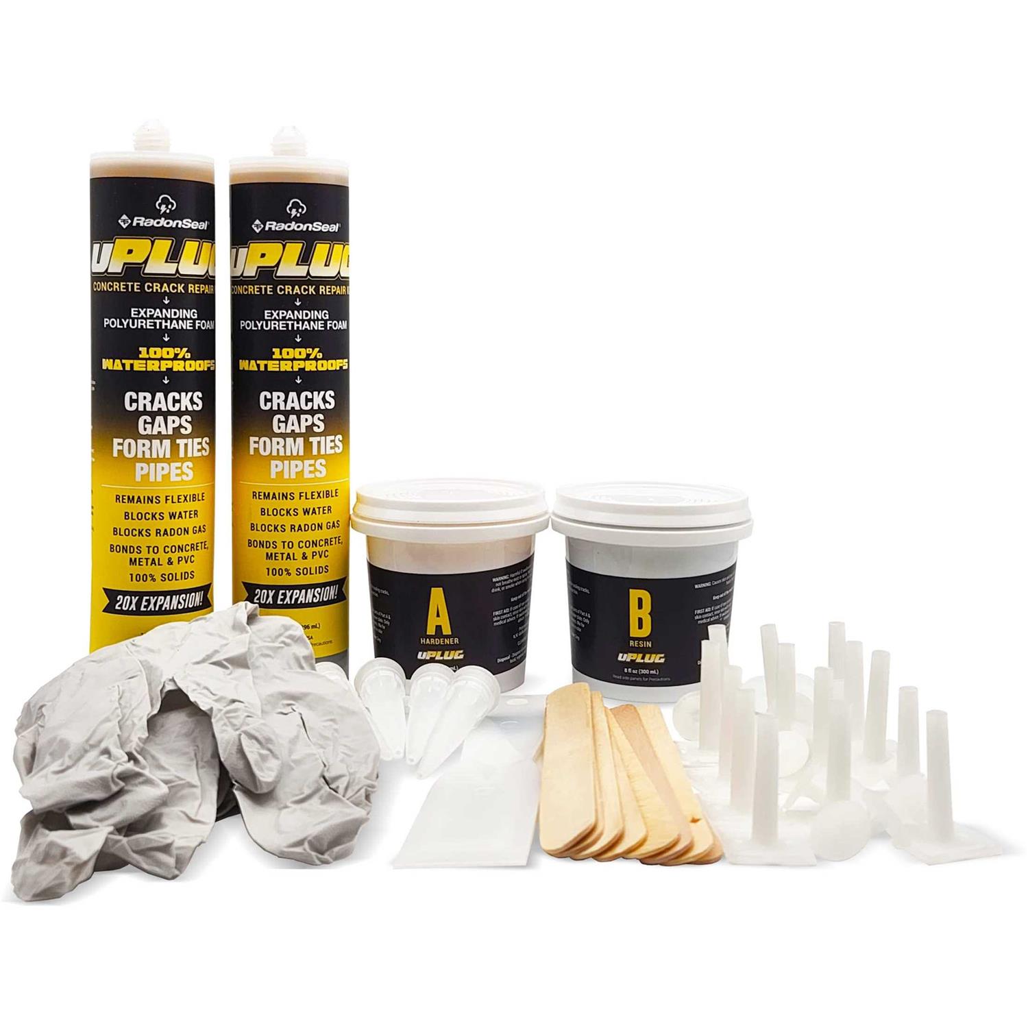 uPlug Concrete Foundation Crack Repair Kit. Repair Leaking Basement & Foundation Wall Cracks & Seams - Zenithce