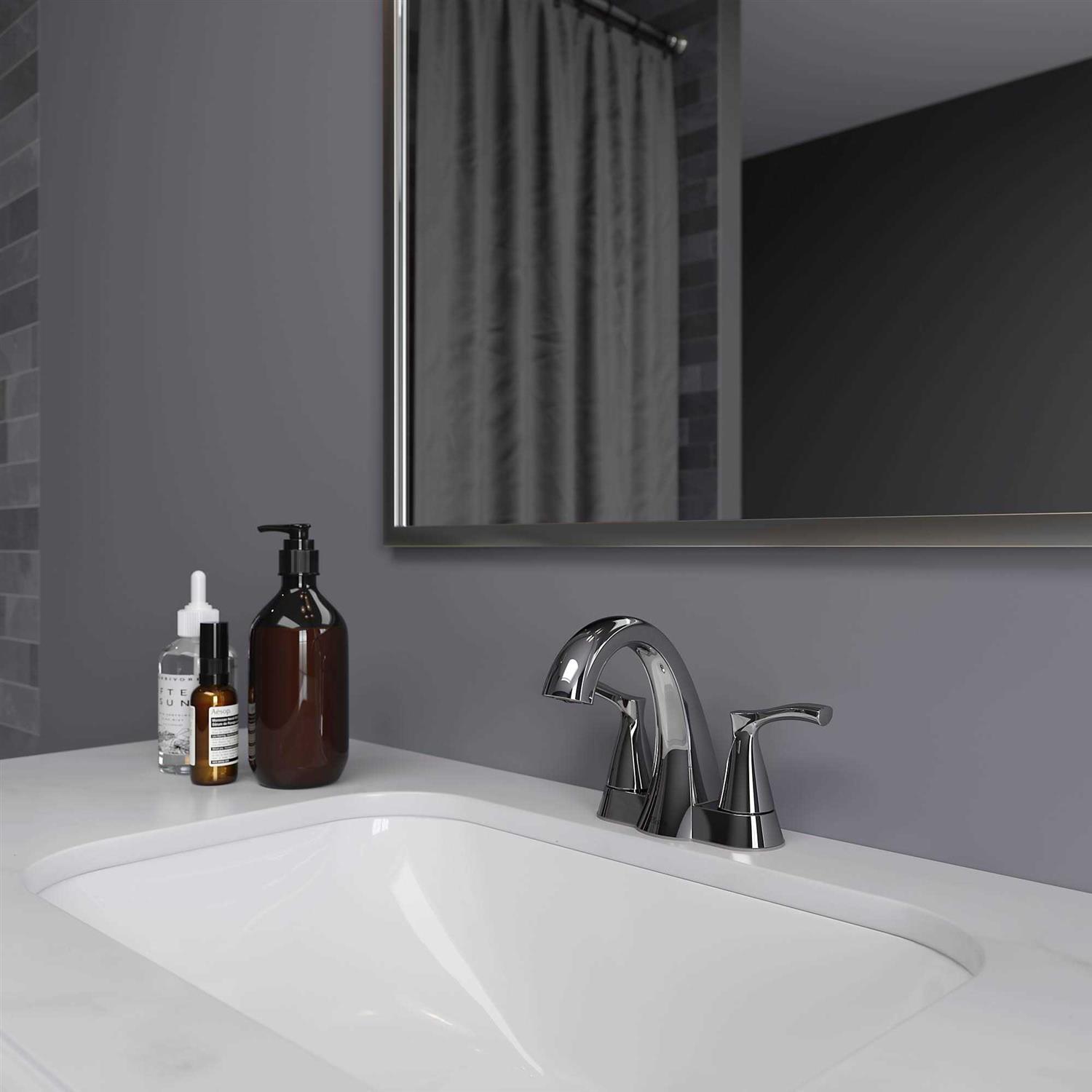 Pfister Masey Brushed Nickel 2-Handle 4-in Centerset WaterSense Bathroom Faucet - Zenithce