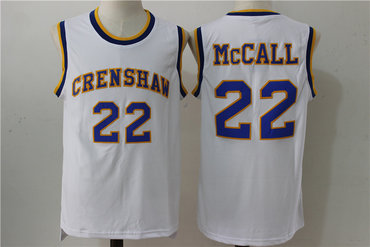 Crenshaw 22 McCall White Stitched Movie Jersey - Zenithce