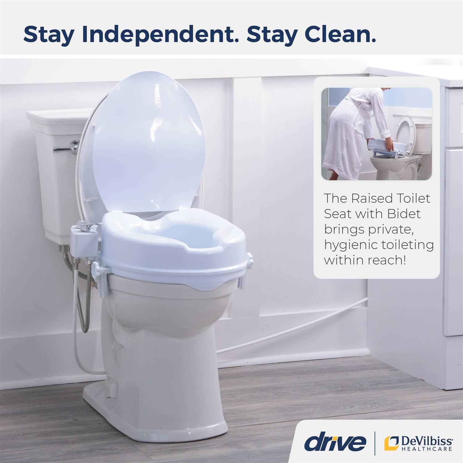 Drive Medical PreserveTech Raised Toilet Seat with Bidet - Zenithce