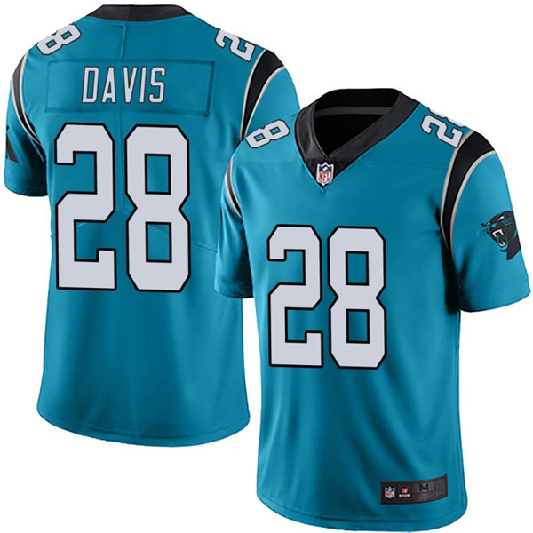 Carolina Panthers #28 Mike Davis Blue Vapor Untouchable Limited Stitched Jersey - Zenithce