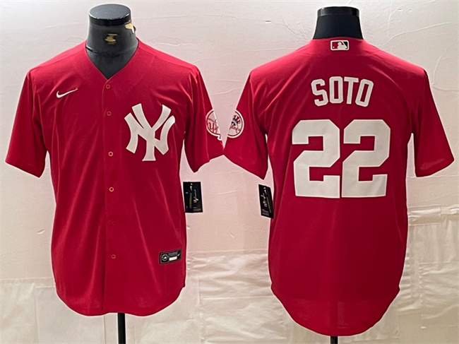 New York Yankees #22 Juan Soto Red Cool Base Stitched Jersey - Zenithce