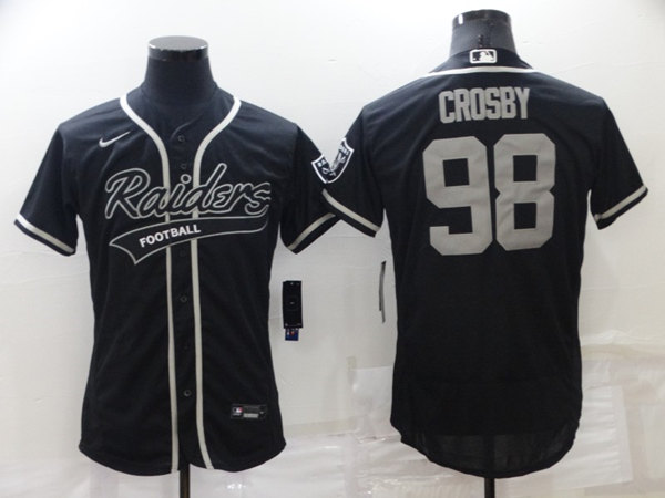 Las Vegas Raiders #98 Maxx Crosby Black Flex Base Stitched Jersey - Zenithce
