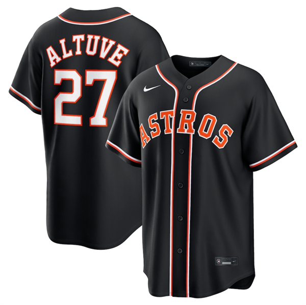 Houston Astros #27 Jose Altuve 2026 Black Out Stitched Jersey - Zenithce