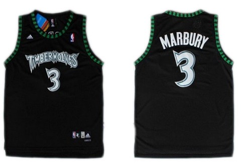 Minnesota Timberwolves #3 Stephon Marbury Black Swingman Jersey - Zenithce
