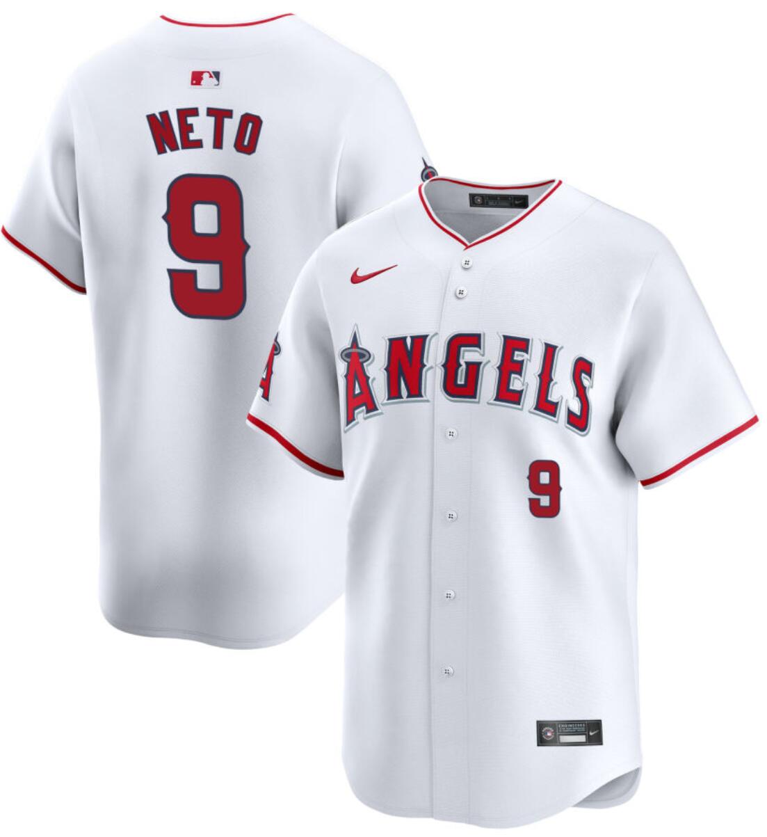 Los Angeles Angels #9 Zach Neto White 2024 Home Limited Stitched Jersey - Zenithce