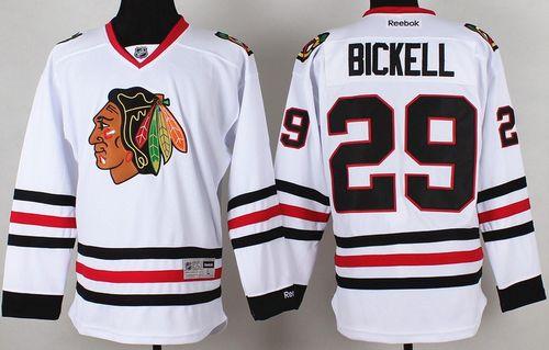 Blackhawks #29 Bryan Bickell White Stitched Jersey - Zenithce