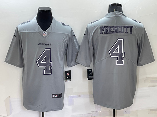 Dallas Cowboys #4 Dak Prescott Gray Atmosphere Fashion Stitched Jersey - Zenithce