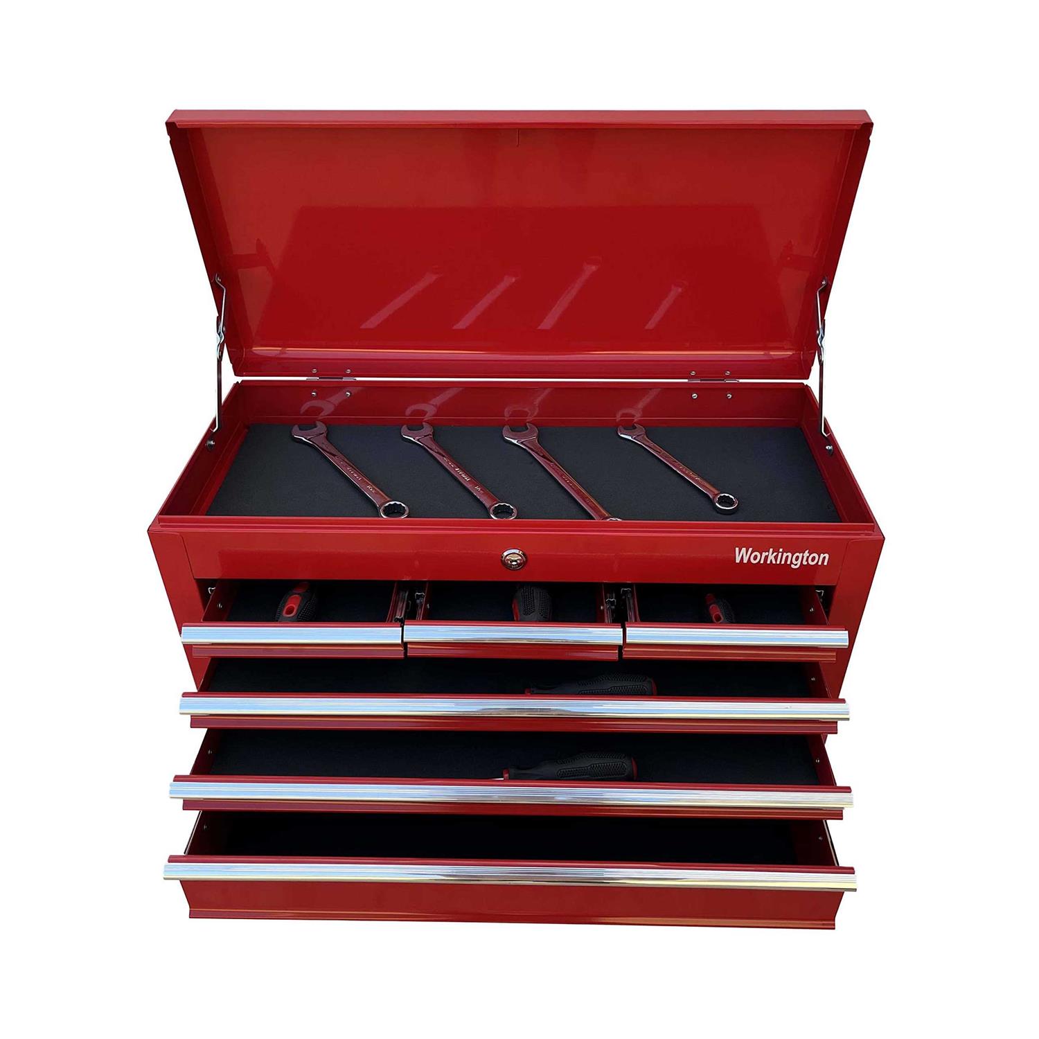 Workington Portable Metal Tool Chest with 6 Drawers 24 6-Drawer Tool Chest Cabinet with Ball Bearing Drawer Slides - Zenithce
