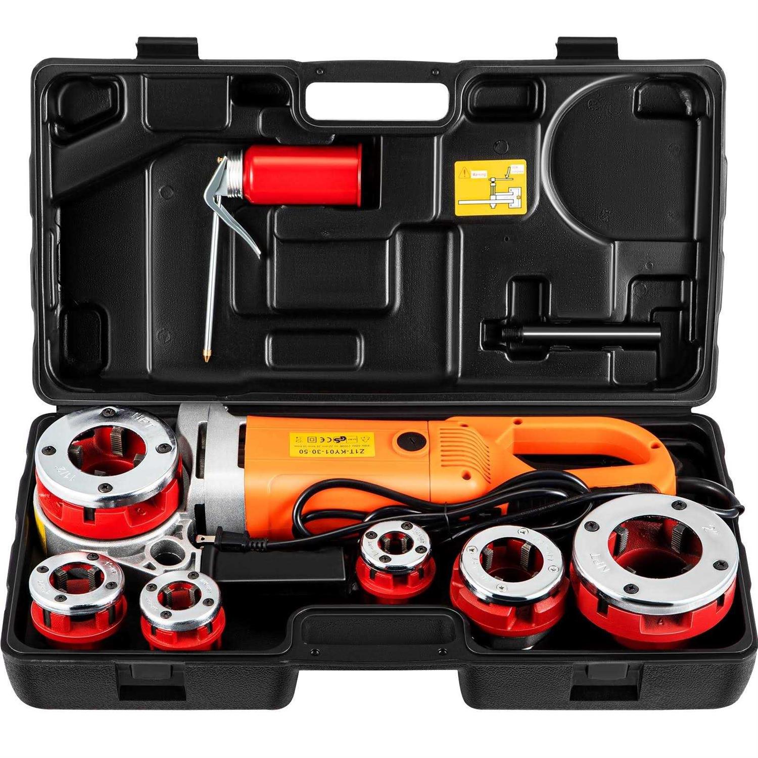VEVOR Electric Pipe Threader 2300W Pipe Threading Machine Heavy-Duty Hand-Held Power Drive Kit TSJ - Zenithce