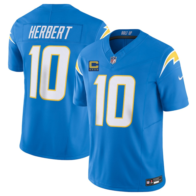 Los Angeles Chargers #10 Justin Herbert Blue 2025 F.U.S.E With 4-Star C Patch Vapor Limited Stitched Jersey - Zenithce