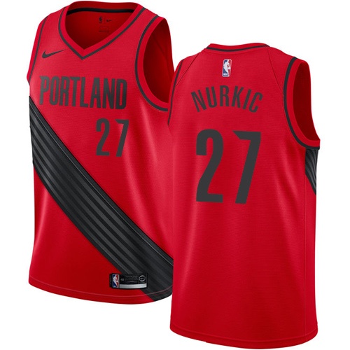 Blazers #27 Jusuf Nurkic Red Swingman Statement Edition Jersey - Zenithce