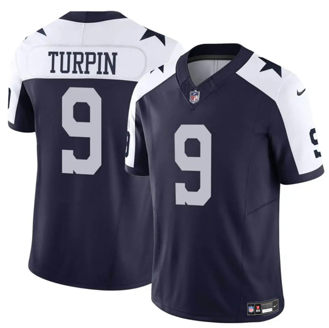 Dallas Cowboys #9 KaVontae Turpin Navy White Thanksgiving Vapor Untouchable Limited Stitched Jersey - Zenithce